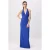 TRENDYOLMİLLA Dames Blauw Effen Maxi Mouwloos Recht Avond & Gala Jurk