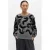 OBJECT pullover met borduursels en wol – grijs