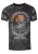 Gewassen T-shirt met knoopsluiting aan de zijkant en een doodshoofdprint