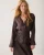 Summum Top Wrap Lyocell Blend 2s3521-12492 T-shirt Lange Mouw 754 Dark Chocolate