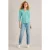 White Stuff Annie Pocket Jersey Shirt Bright Blue