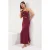 Damesjurk, bordeauxrood, rechte maxi-jurk, nauwsluitend model, strandjurk