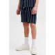 JACK & JONES JUNIOR relaxed gestreepte casual short donkerblauw gebreid