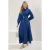 Trendyol Modest Dames Blauw Effen Maxi Lang Zakelijk Blousejurk Modest Jurken