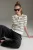TRENDYOLMİLLA Dames Ecru Gestreept Kort Regular fit Blouses