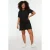 Trendyol Curve Dames Zwart Effen Kort / Mini Kort Casual Recht Grote maten Jurk