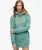 Luxe Jurk met Capuchon en Metallic Logo Groen