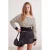 TRENDYOLMİLLA Dames Zwart Gestreept Lang Regular fit Sweatshirts