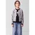 NAME IT KIDS rechtvallend gebreid vest met print – grijs