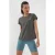 Dames Effen Korte Mouwen Rondhals T-Shirt
