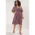 Trendyol Curve Dames Meerkleurig Bloemen Midi Kort Casual Blousejurk Grote maten Jurk
