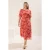 Trendyol Curve Dames Meerkleurig Dierenprint Midi Kort Casual A-lijn Grote maten Jurk