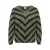 ONLY CARMAKOMA Plus Size gebreide gestreepte trui – groen