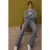 TRENDYOLMİLLA Dames Grijs Effen Flared Hoge taille Jeans
