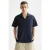 Scotch & Soda Structured-stripe Short-sleeved Shirt Sky Captain