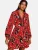love & roses Jurk  beige / blauw / lichtroze / rood