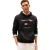 Tommy Hilfiger Heren Geborduurde Relaxed Fit Pullover Hoodie (Zwart)