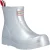 Hunter Play Kort Metallic Rubber Dames Wellington Boots Zilver