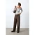 MANGO TEEN straight pantalon donkerbruin