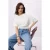TRENDYOLMİLLA Dames Ecru Effen Driekwart mouw Getailleerd Blouses