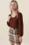 Gestructureerde Vierkante Kraag Lange Mouwen Blouse