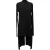 Rick Owens midi-jurk met lange rug in zwarte wol