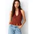 MANGO TEEN haltertop met smockwerk – roodbruin