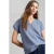 White Stuff Nelly Notch Texture Tee Mid Blue