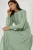 Gestructureerde Lange Mouwen Crew Neck Maxi Jurk