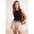 TRENDYOLMİLLA Dames Zwart Effen Mouwloos Getailleerd Blouses