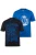 Men Plus Shirt  blauw gemêleerd / wit