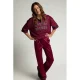 LOOXS 10sixteen relaxed fit sweatpant met plooien en krijtstreep – donkerrood