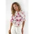 Bloemen Poplin Blouse met Kragen