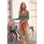 TRENDYOLMİLLA Dames Kaki Effen Lang Getailleerd Blouses