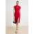 TRENDYOLMİLLA Dames Rood Effen Midi Kort Bodycon Jurken
