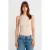 Katoenen Geribde Crop Cami