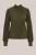 WE Fashion – Dames jersey plissé top – Regular fit – Legergroen –