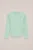 WE Fashion – Meisjes T-shirt van ribstof – Regular fit – Mintgroen – Katoen –