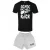 AC/DC Korte pyjamaset voor volwassenen voor wie op het punt staat te gaan rocken (Zwart/Grijs)