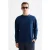 Scotch & Soda Indigo Crew Neck Sweat With Print Details Indigo