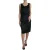 Satin Sleevloze Jurk met Kantnek