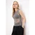 TRENDYOLMİLLA Dames Grijs Bloemen Mouwloos Getailleerd Blouses
