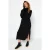 TRENDYOLMİLLA Dames Zwart Effen Midi Lang Casual Recht Jurken