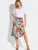 Goldner Rok  lichtblauw / cognac / magenta / wit