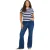 Brave Soul Damesjeans met wijde pijpen en hoge taille in grote maten (Middenblauw)