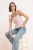 TRENDYOLMİLLA Dames Roze Effen Mouwloos Regular fit Blouses