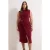 Trendyol Curve Dames Bordeaux Effen Midi Mouwloos Casual Bodycon Grote maten Jurk