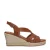 Manfield leren espadrilles cognac