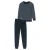 SCHIESSER Pyjama lang  donkerblauw / wit