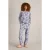 White Stuff Fern Tie Hem Jersey Top Grey Print